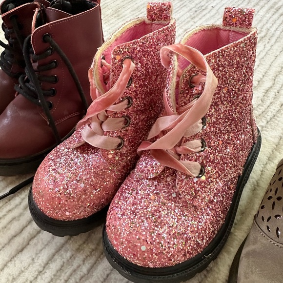 Like new pink sparkle boots- size 10 - Picture 1 of 1
